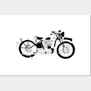 BSA M20 Black Outline Posters and Art